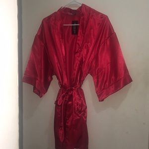Red silk robe